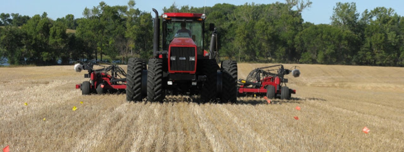 tractor in on-farm plots