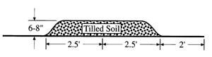 Black and white drawing of a raised ground bed