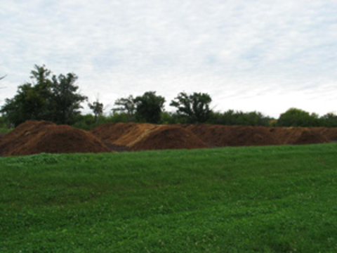 Mounds of manure.