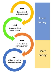 Figure showing change in barley breeding emphasis